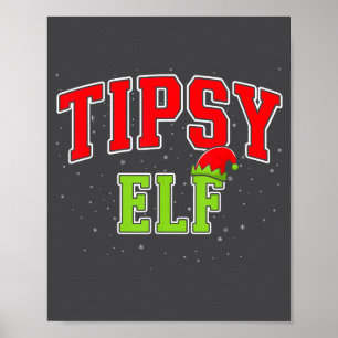 Poster Lutin ivre Noël Famille Équipe de correspondance X