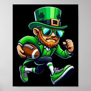 Poster Lutin jouant au football Jour de la Saint-Patrick 