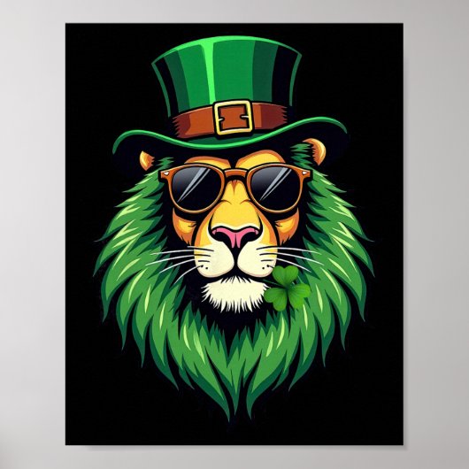 Poster Lutin Lion Saint-Patrick Jour de la Saint-Patrick (Devant)
