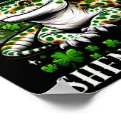 Poster Lutin Trèfle Feuille Geckos Léopard St Patrick (Coin)