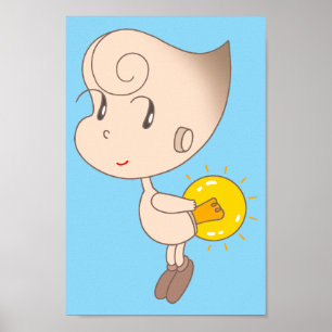 Poster Lutine luciole qui illumine le cœur.