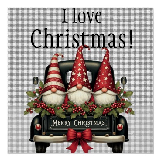 Poster Lutins de Noël “J'adore Noël” (Devant)