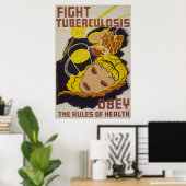 Poster Lutte contre la tuberculose (Bureau à domicile)