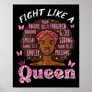 Poster Lutte contre le cancer du sein comme Queen Afro Su