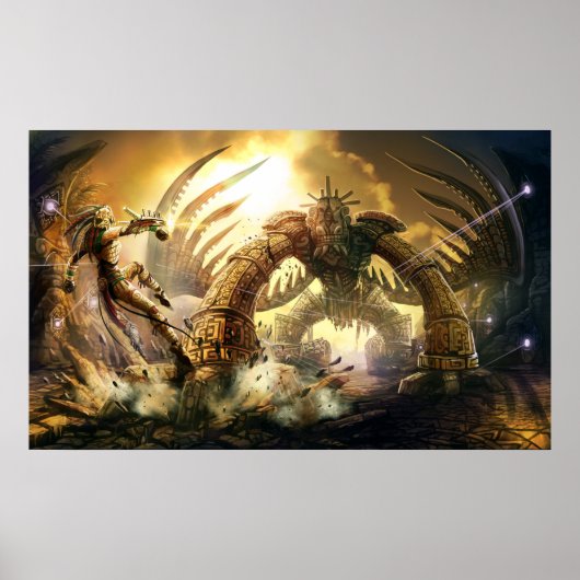 Poster Lutte contre le Golem antique (Devant)