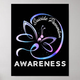 Poster Lutte Contre Le Suicide De La libellule Rose Et Le