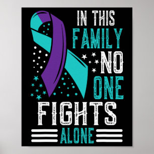 Poster Lutte Contre Le Suicide Ribbo Turquoise Et Violet