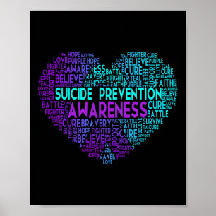 Poster Lutte de sensibilisation à la prévention du suicid