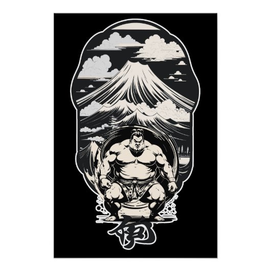 Poster Lutte japonaise traditionnelle de sumo (Devant)