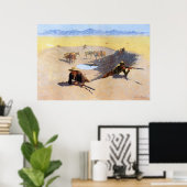 Poster Lutte pour le trou d'eau ~ Frederic Remington (Bureau à domicile)