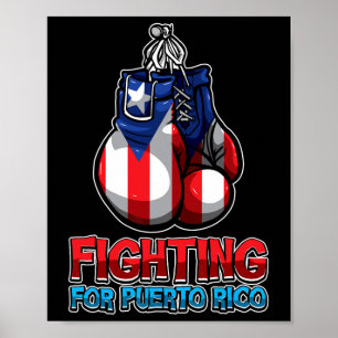 Poster Lutte Pour Porto Rico - Drapeau Portoricain - Boît