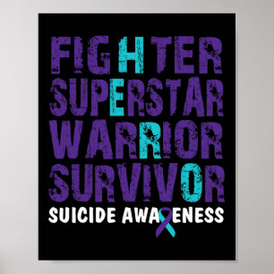 Poster Lutte Survivant Suicide Sensibilisation Santé ment