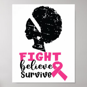 Poster Lutter contre la croyance Survivre aux femmes noir