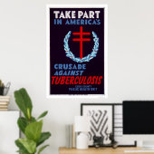 Poster Lutter contre la tuberculose 1940 WPA (Bureau à domicile)