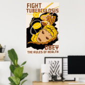 Poster Lutter Contre La Tuberculose Obéir Aux Règles De S (Bureau à domicile)