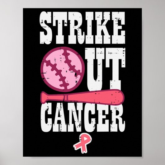Poster Lutter contre le cancer Baseball Sensibilisation a (Devant)