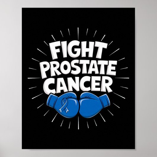 Poster Lutter contre le cancer de la prostate Bleu Ruban (Devant)