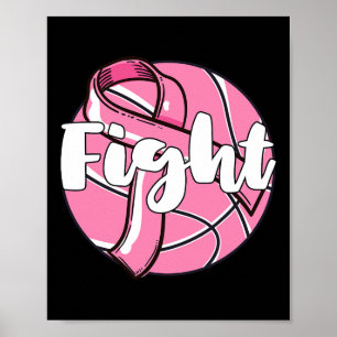 Poster Lutter Contre Le Cancer Du Sein Joueur Bysketbyll
