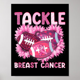 Poster Lutter contre le football Cancer rose Ruban Cancer