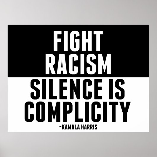 Poster Lutter contre le racisme Le silence est une compla (Devant)