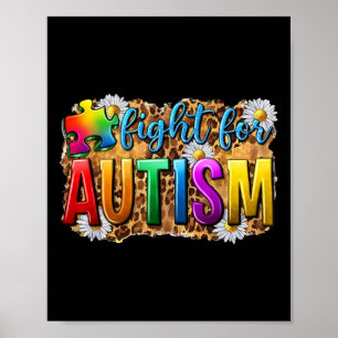 Poster Lutter Pour L'Autisme Daisée Et Sensibilisation su