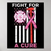 Poster Lutter Pour Un Pompier En Cure US Drapeau Cancer D (Devant)