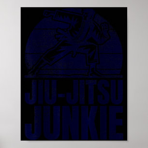 Poster lutteur en Jiu-Jitsu Jujutsu Ju-Jitsu BJJ brésilie