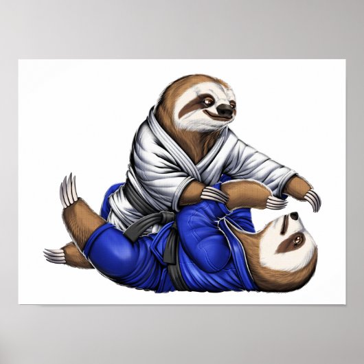 Poster Lutteurs de Sloth Jiu-Jitsu (Devant)