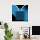 Poster Luxe bleu Abstrait avec noir AP0004 (Bureau à domicile)