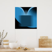 Poster Luxe bleu Abstrait avec noir AP0004 (Cuisine)