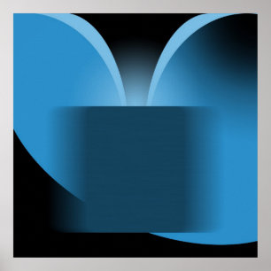 Poster Luxe bleu Abstrait avec noir AP0004