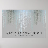 Luxe Blue Silver Confetti Motif de pluie