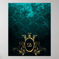 Luxe Damask or Frame monogramme