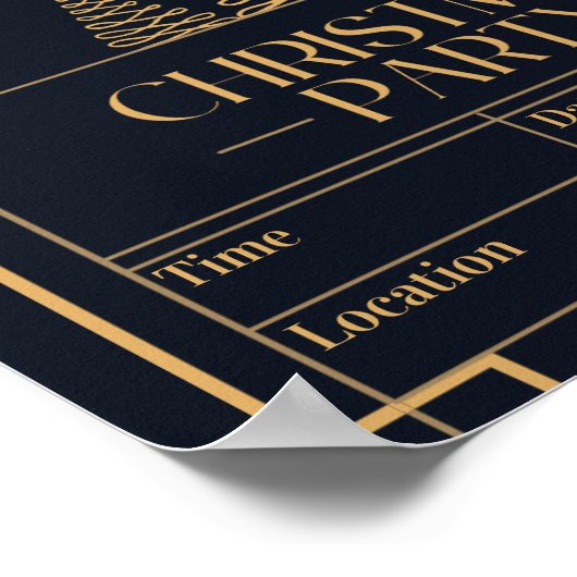 Poster Luxe Elégant Invitation de Noël (Coin)
