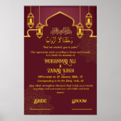 Poster Luxe Ethinique Islamique Frame Nikah contrat (Devant)