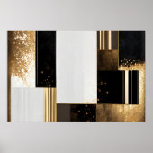 Poster Luxe Géométrique Or et Noir (Devant)