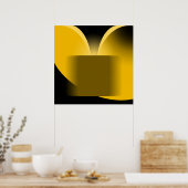 Poster Luxe jaune Abstrait avec noir AP0004 (Cuisine)