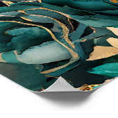 Poster Luxe Turquoise et or Floral Agate Sweet 16 Bienven (Coin)