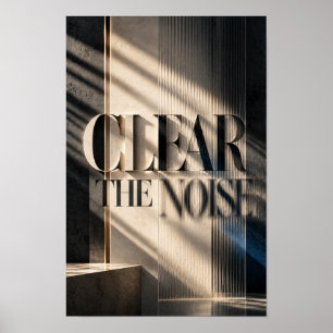 Poster Luxe Typographie Murale Sombre « Éliminez le Bruit