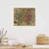 Poster Luxembourg - Carte Europe 1712 (Cuisine)