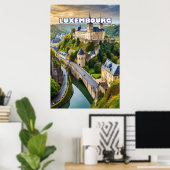 Poster Luxembourg, joyau niché entre vallées et collines (Bureau à domicile)