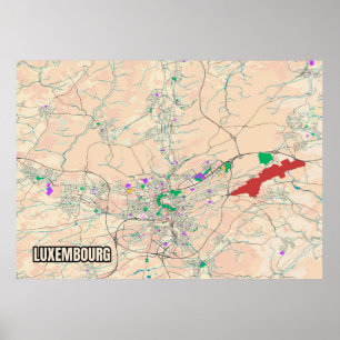 Poster Luxemburgse kaart