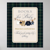Poster Luxsary Bear Plaid Baby Shower Books (Devant)