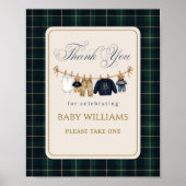 Poster Luxsary Bear Plaid Baby Shower Favors (Devant)