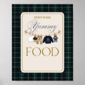 Poster Luxsary Bear Plaid Baby Shower Food Bar (Devant)