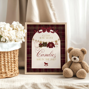 Poster Luxsary Teddy Baby Shower Fille à Carreaux Guess B