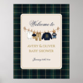 Poster Luxsary Teddy Bear Plaid Baby Shower (Devant)