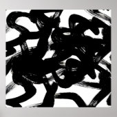 Poster Luxueux Gold Art : Abstrait Black Stroke. (Devant)