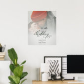 Poster Luxueux Mariage Moderne Transparence Script Photo (Bureau à domicile)