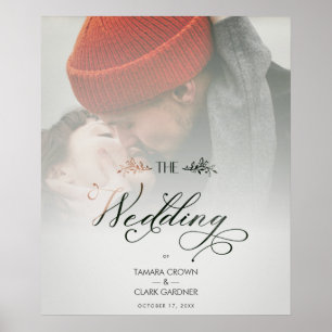 Poster Luxueux Mariage Moderne Transparence Script Photo